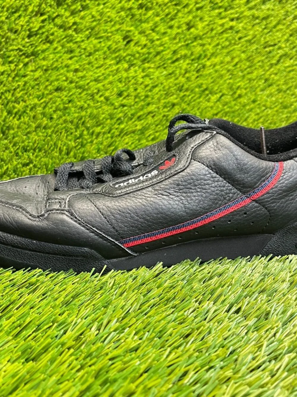 Adidas Continental 80 Mens Size 10.5 Black Red Athletic Leather Shoes Sneakers_3